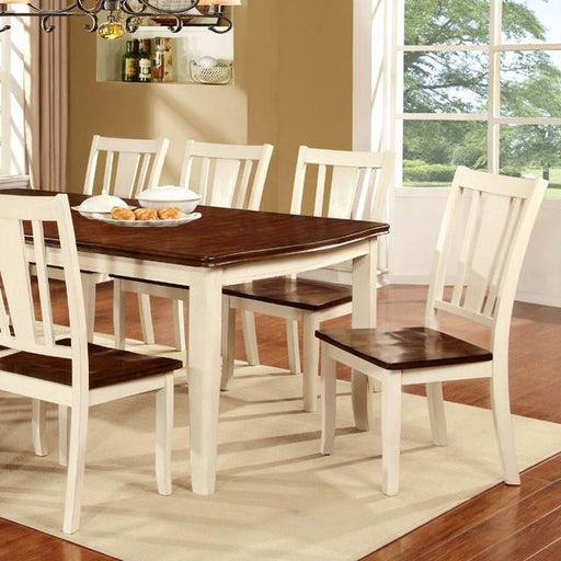 DOVER Vintage White/Cherry Dining Table w/ 18" Leaf - Olympia Furniture (Saint George, Utah)