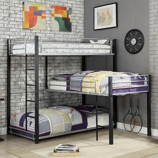 Aubrey Sand Black Twin Triple Decker Bed - Olympia Furniture (Saint George, Utah)