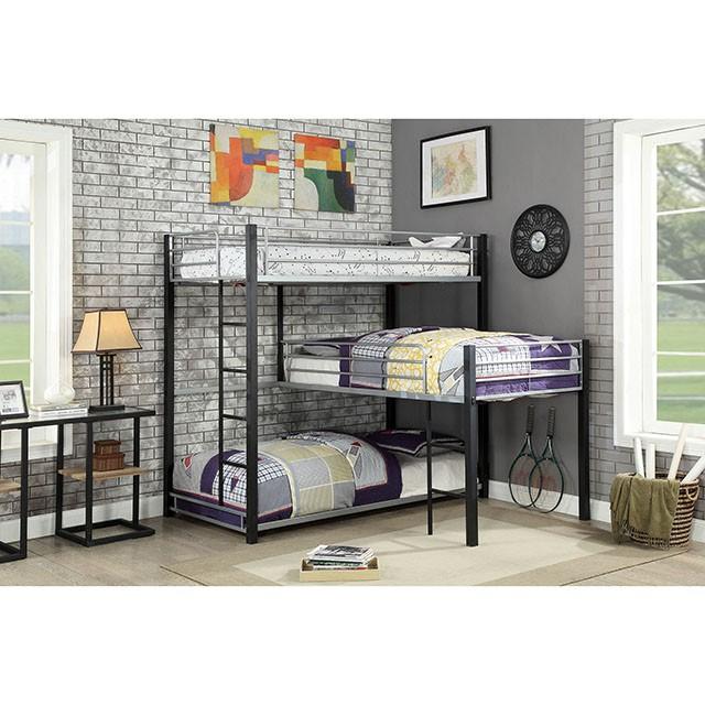 Aubrey Sand Black Twin Triple Decker Bed - Olympia Furniture (Saint George, Utah)