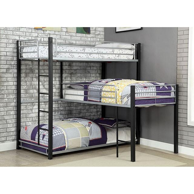 Aubrey Sand Black Twin Triple Decker Bed - Olympia Furniture (Saint George, Utah)