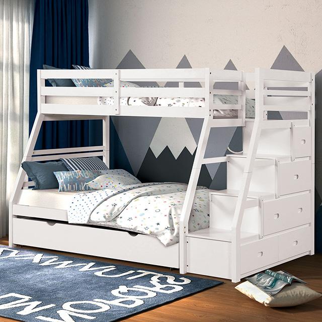 Ellington Twin/Full Bunk Bed White & Espresso - Olympia Furniture (Saint George, Utah)