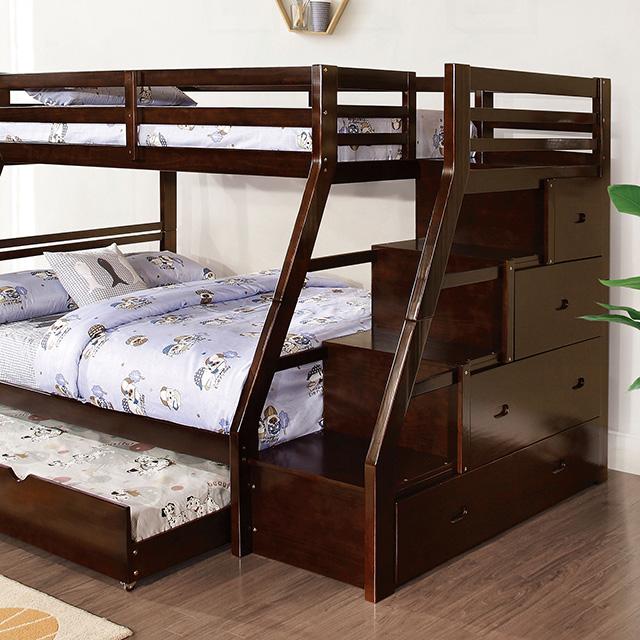 Ellington Twin/Full Bunk Bed White & Espresso - Olympia Furniture (Saint George, Utah)