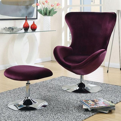 Eloise Purple Accent Chair w/ Ottoman - Olympia Furniture (Saint George, Utah)