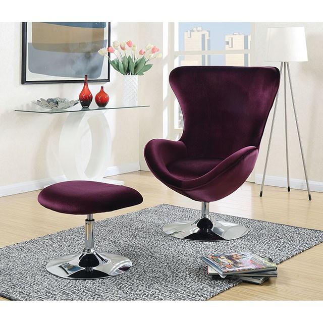 Eloise Purple Accent Chair w/ Ottoman - Olympia Furniture (Saint George, Utah)