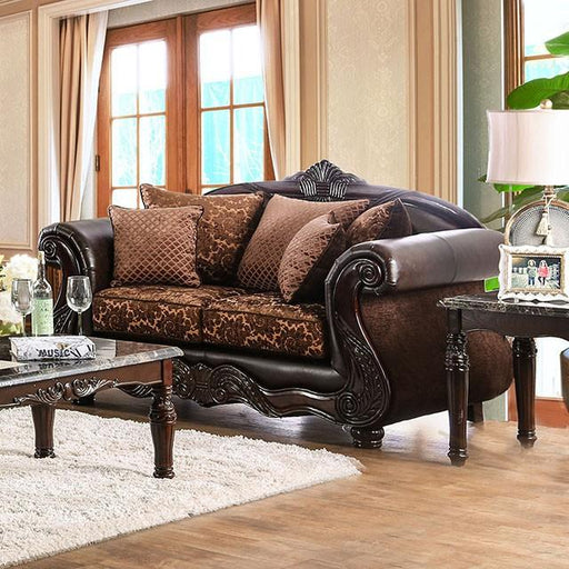 ELPIS Brown/Espresso Love Seat - Olympia Furniture (Saint George, Utah)