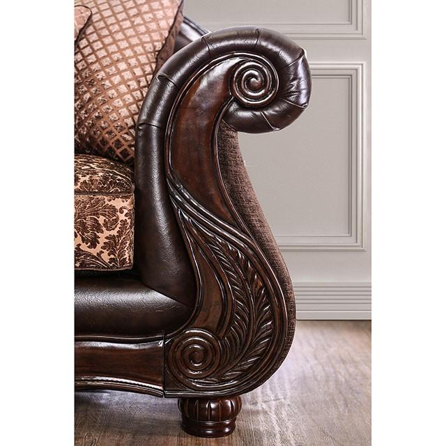 ELPIS Brown/Espresso Love Seat - Olympia Furniture (Saint George, Utah)