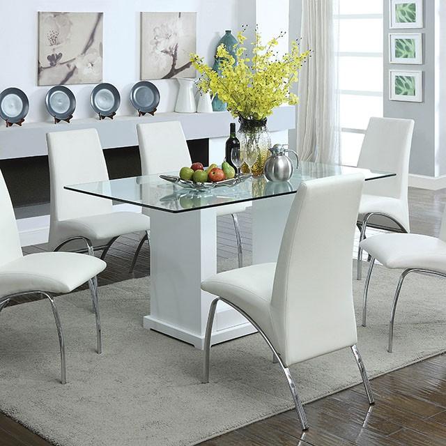 Eva White/Clear Dining Table - Olympia Furniture (Saint George, Utah)