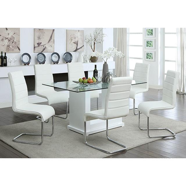 Eva White/Clear Dining Table - Olympia Furniture (Saint George, Utah)