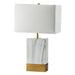 Faith White Marble/Gold 20"H White Marble Gold Table Lamp - Olympia Furniture (Saint George, Utah)