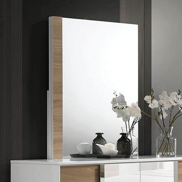 ERLANGEN Mirror, White/Natural - Olympia Furniture (Saint George, Utah)