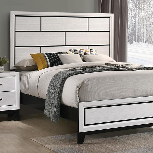 Errico Bed Grey & White - Olympia Furniture (Saint George, Utah)