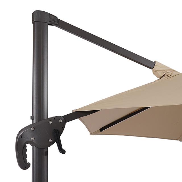 Fera 10 Ft Round Umbrella w/ LED Bulb + 37" Large Base - Olympia Furniture (Saint George, Utah)