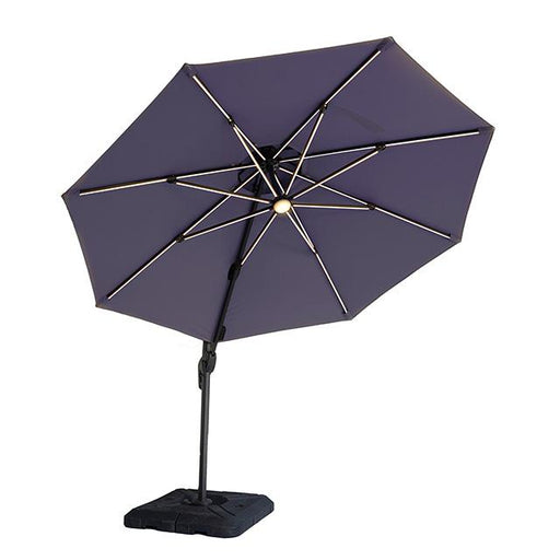 Fera 10 Ft Round Umbrella w/ LED Bulb + 37" Large Base - Olympia Furniture (Saint George, Utah)