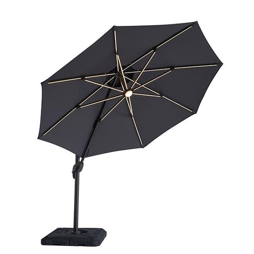 Fera 10 Ft Round Umbrella w/ LED Bulb + 37" Large Base - Olympia Furniture (Saint George, Utah)