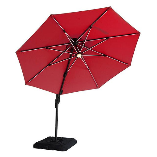 Fera 10 Ft Round Umbrella w/ LED Bulb + 37" Large Base - Olympia Furniture (Saint George, Utah)