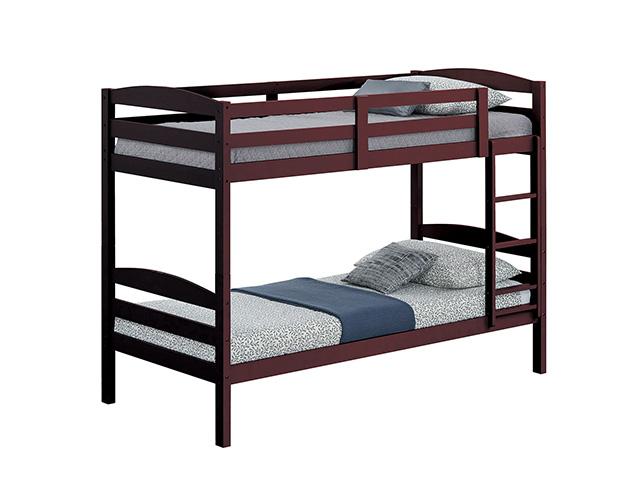 Finsbury Twin Twin Bunk Bed Espresso, Grey & White - Olympia Furniture (Saint George, Utah)