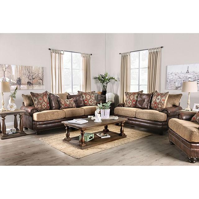 Fletcher Brown/Tan Sofa - Olympia Furniture (Saint George, Utah)