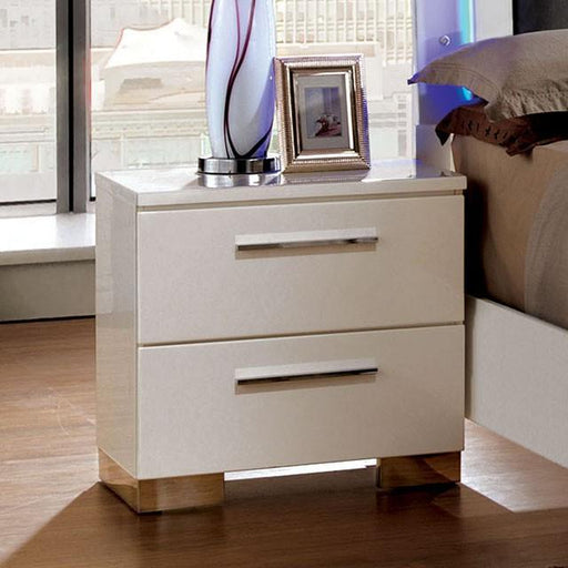 CLEMENTINE Glossy White Night Stand - Olympia Furniture (Saint George, Utah)