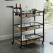 Aylmer Sand Black/Natural Serving Cart - Olympia Furniture (Saint George, Utah)
