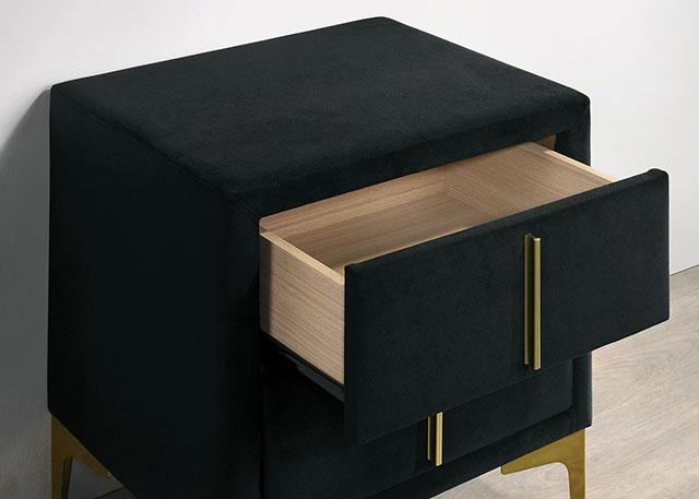 FLORIZEL Night Stand, Black - Olympia Furniture (Saint George, Utah)