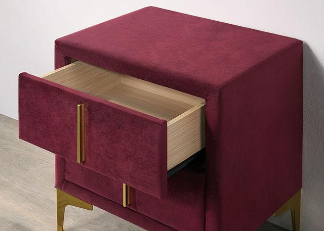 FLORIZEL Night Stand, Red - Olympia Furniture (Saint George, Utah)