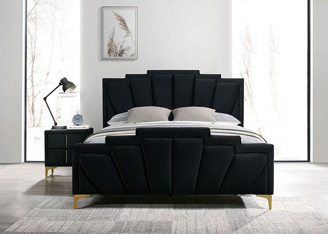 FLORIZEL Cal.King, E.King & Queen Bed, Black & Red - Olympia Furniture (Saint George, Utah)