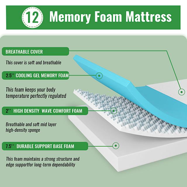 Coreopsis 12" E.King Memory Foam Wave Comfort - Olympia Furniture (Saint George, Utah)