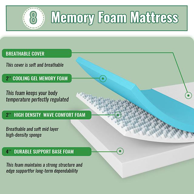 Coreopsis 8" Queen Memory Foam Wave Comfort - Olympia Furniture (Saint George, Utah)