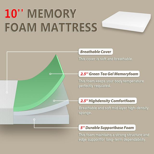 Forsythia 10" E.King Green Tea Gel Memory Foam - Olympia Furniture (Saint George, Utah)