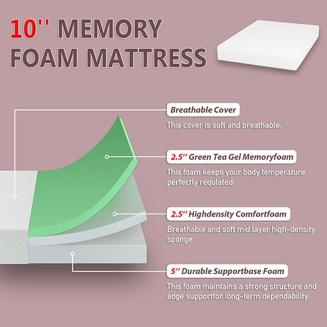 Forsythia 10" Queen Green Tea Gel Memory Foam - Olympia Furniture (Saint George, Utah)