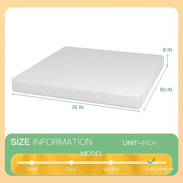 Forsythia 8" Green Tea Gel Memory Foam