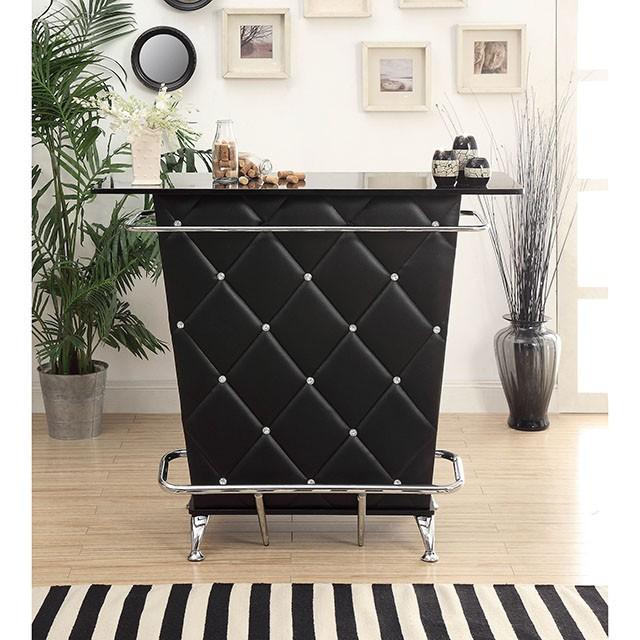 Fuero Black/Chrome Bar Table (K/D) - Olympia Furniture (Saint George, Utah)