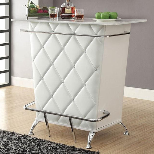 Fuero White/Chrome Bar Table (K/D) - Olympia Furniture (Saint George, Utah)