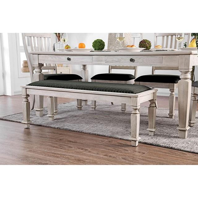Georgia Antique White/Gray Bench - Olympia Furniture (Saint George, Utah)