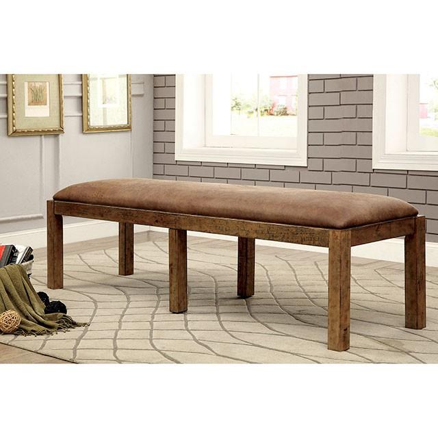 GIANNA Rustic Pine Fabric Bench - Olympia Furniture (Saint George, Utah)
