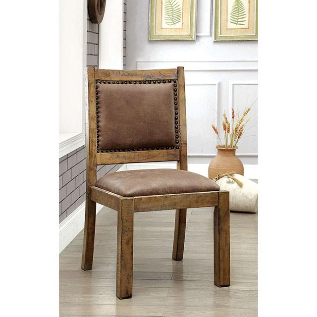 GIANNA Rustic Pine/Brown Side Chair (2/CTN) - Olympia Furniture (Saint George, Utah)