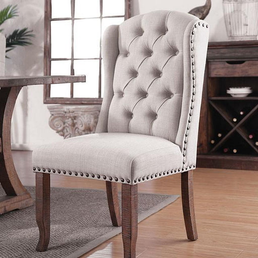 Gianna Rustic Pine/Ivory Wingback Chair (2/CTN) - Olympia Furniture (Saint George, Utah)