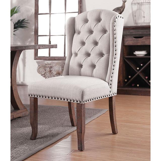 Gianna Rustic Pine/Ivory Wingback Chair (2/CTN) - Olympia Furniture (Saint George, Utah)