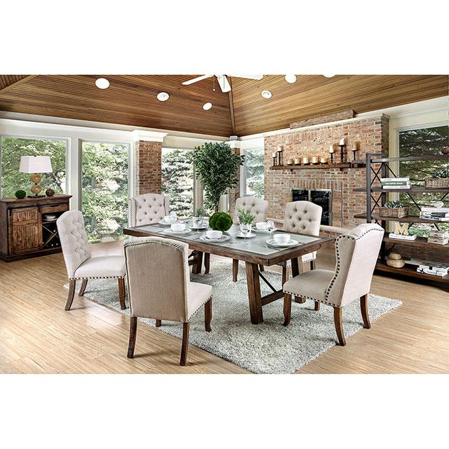 Gianna Rustic Pine/Ivory Wingback Chair (2/CTN) - Olympia Furniture (Saint George, Utah)