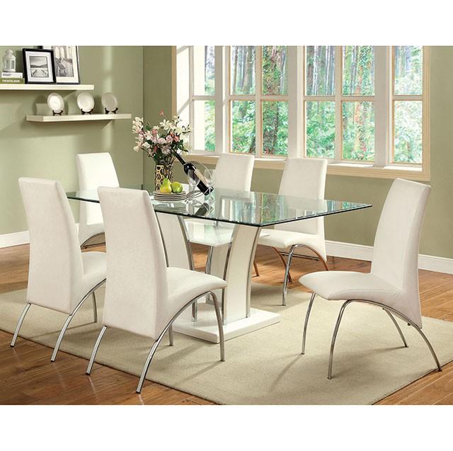 Glenview White/Chrome Dining Table - Olympia Furniture (Saint George, Utah)