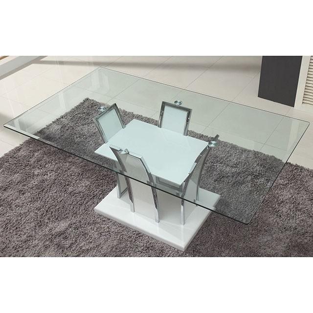 Glenview White/Chrome Dining Table - Olympia Furniture (Saint George, Utah)