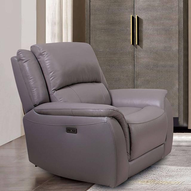 GORGIUS Power Recliner, Light Gray - Olympia Furniture (Saint George, Utah)