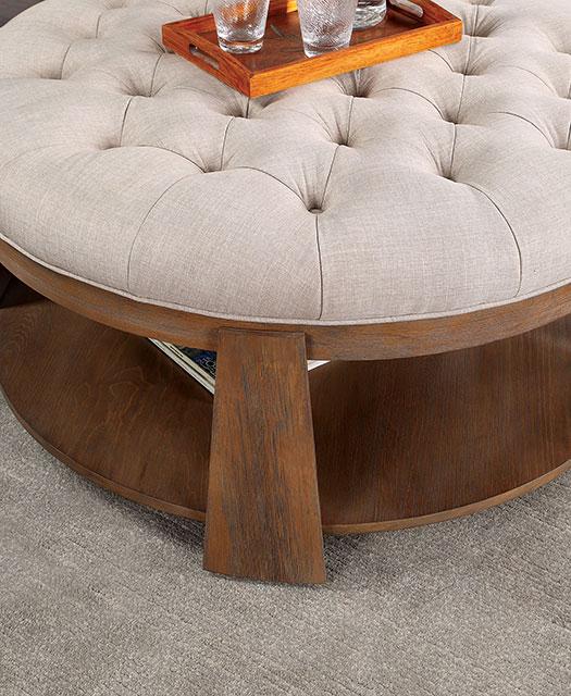 GUIS Round Coffee Table, Beige - Olympia Furniture (Saint George, Utah)