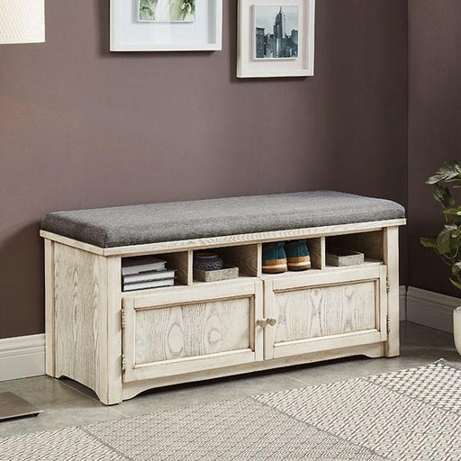 Gwebdolyn Weather White Shoe Bench - Olympia Furniture (Saint George, Utah)