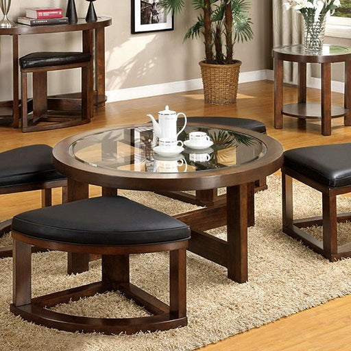 Crystal Cove II Dark Walnut Round Coffee Table w/ 4 Stools - Olympia Furniture (Saint George, Utah)