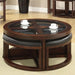 Crystal Cove II Dark Walnut Round Coffee Table w/ 4 Stools - Olympia Furniture (Saint George, Utah)