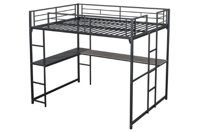 Cybill Full Loft Bed White, Silver, & Black - Olympia Furniture (Saint George, Utah)