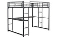 Cybill Full Loft Bed White, Silver, & Black - Olympia Furniture (Saint George, Utah)