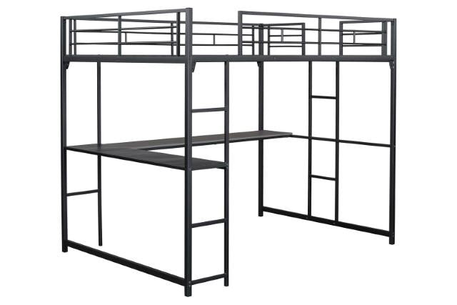 Cybill Full Loft Bed White, Silver, & Black - Olympia Furniture (Saint George, Utah)