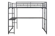 Cybill Full Loft Bed White, Silver, & Black - Olympia Furniture (Saint George, Utah)
